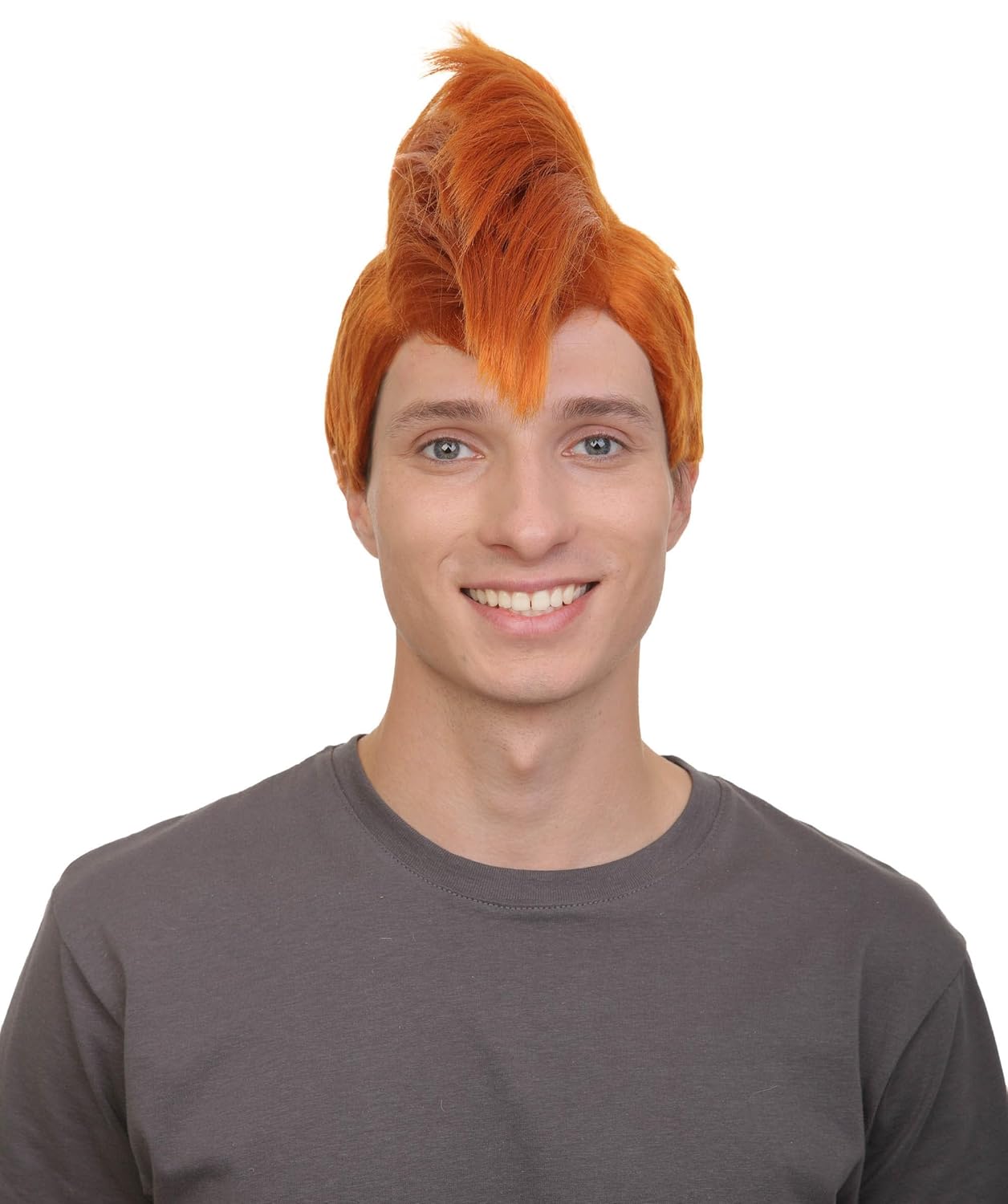 HPO Adult Men’s Animated Goofy Dog Movie Strawberry-blond Mohawk Wig, Perfect for Halloween, Flame-retardant Synthetic Fiber HPO Adult Men’s Animated Goofy Dog Movie Strawberry-blond Mohawk Wig, Perfect for Halloween, Flame-retardant Synthetic Fiber