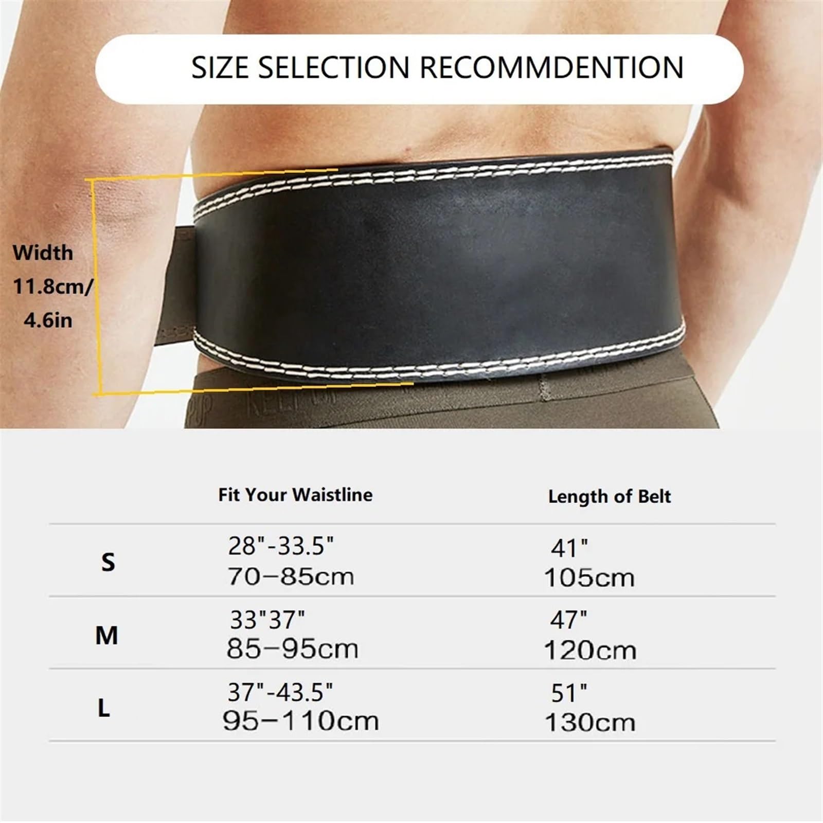 Cintura Sollevamento Pesi Cintura da uomo di larghezza 12 cm | Cintura da squat da palestra da uomo con supporto for la schiena for powerlifting e cross training