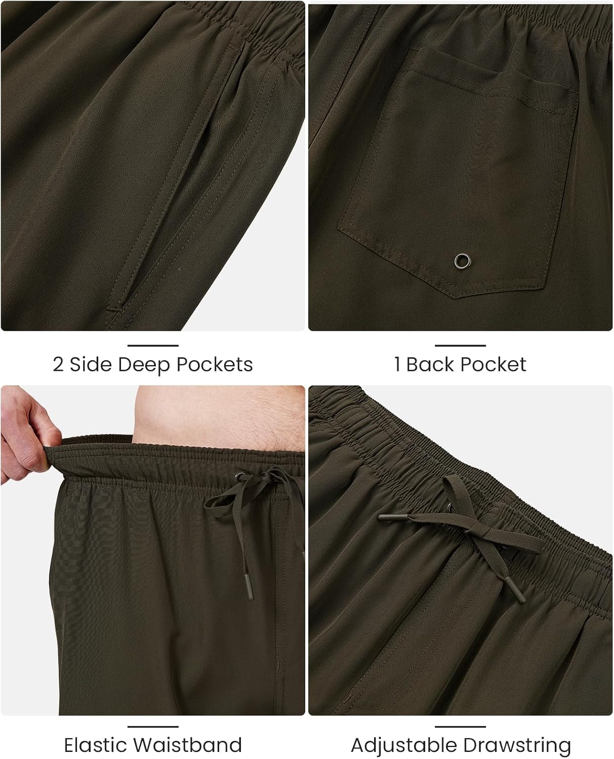 TTZ Mens 9" Swim Trunks UPF 50+ with Compression Liner