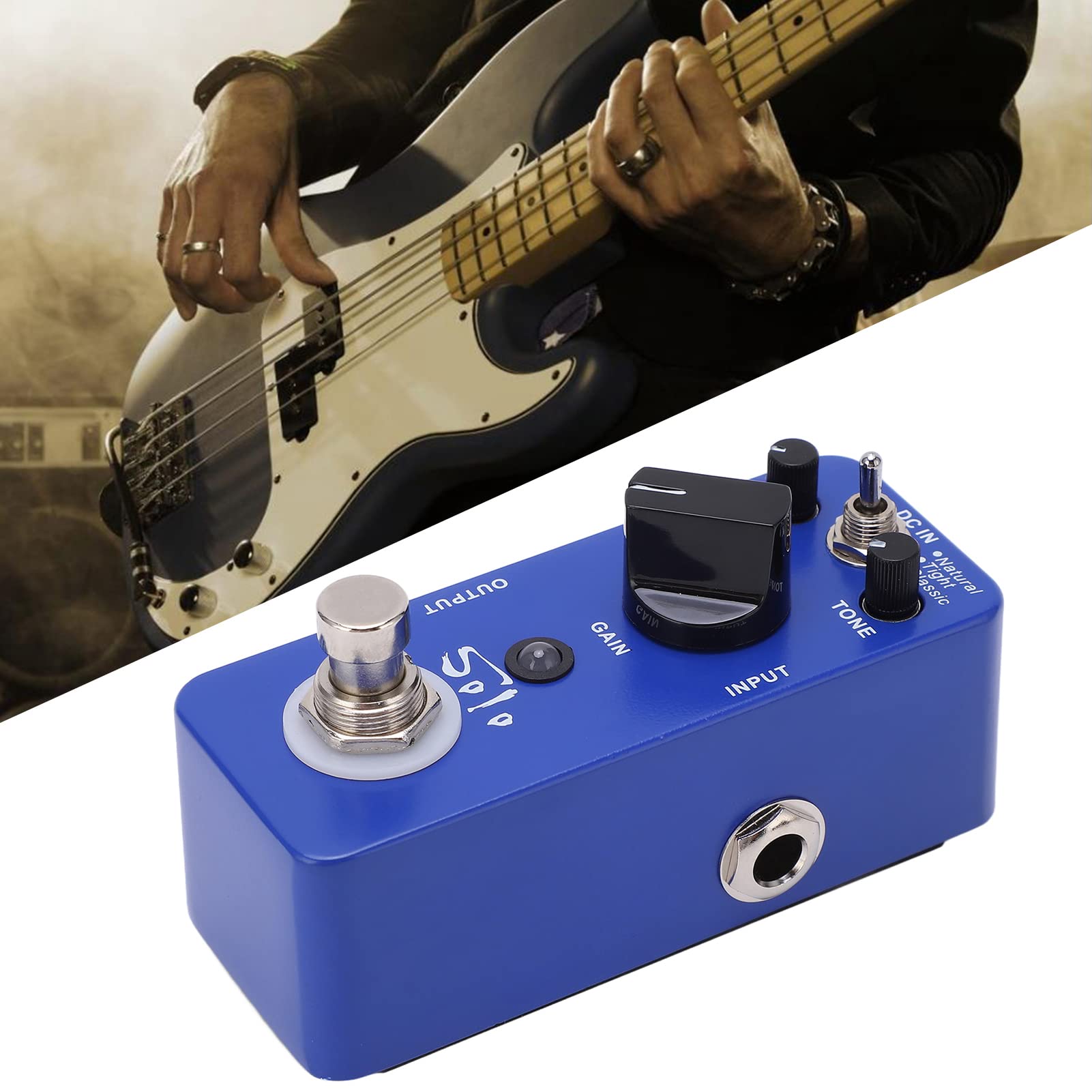 Distortion Pedal Metal Mini Effects High Gain Electric Guitar Effector 3 tryby MDS5 Compact All Metal Shell Niebieskofioletowy dla solistów gitarzystów