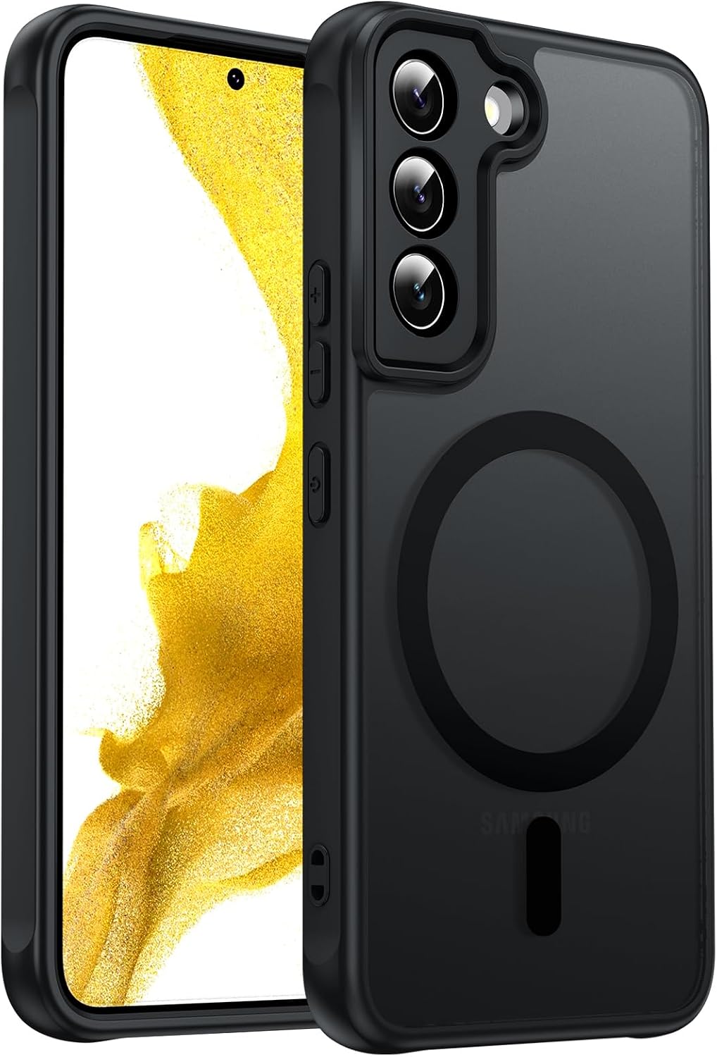 LeYi for Samsung-Galaxy-S22 Case [MagSafe Fit] Slim Translucent, Black