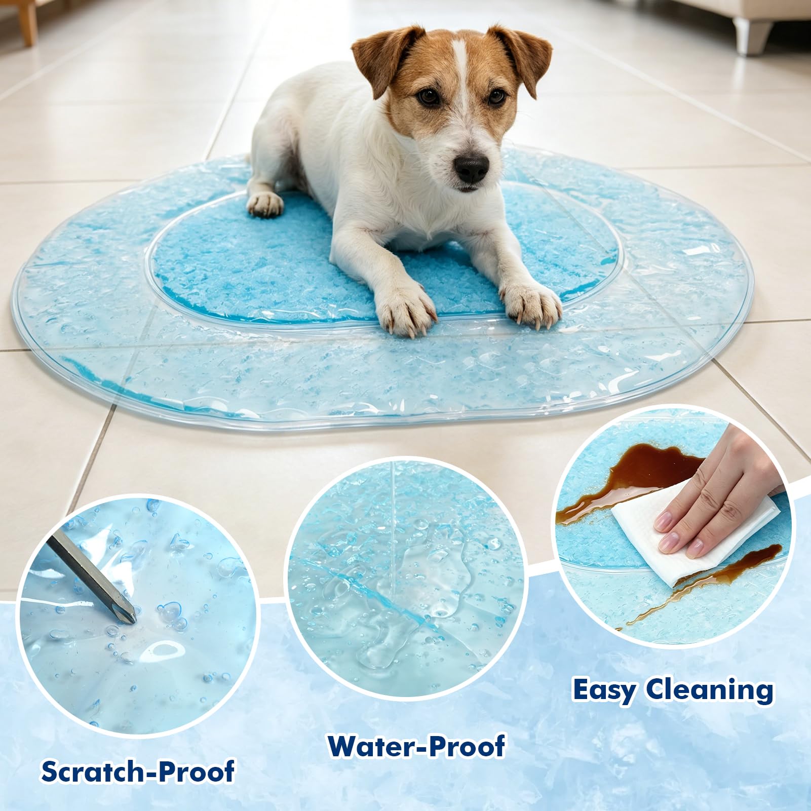 XIAPIA Manta Refrescante para Perros y Gatos, 80 X 60 cm Alfombra Refrescante Perro de Gel Autocalentado, Cama Perro Verano Impermeable y Fresco, Manta Fria Perros para Interior y Exterior