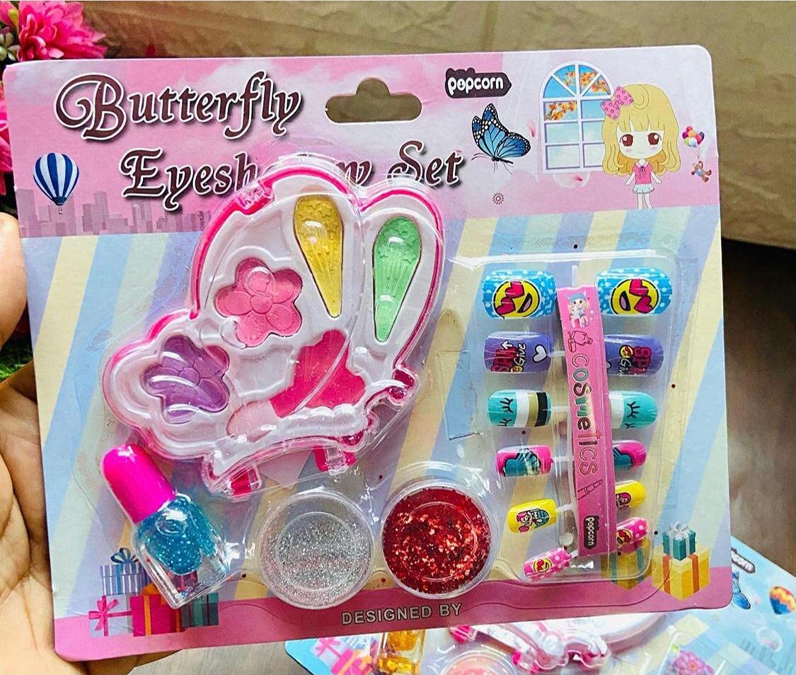 Kids Real Makeup & Nail Art Set with Bracelets, Earrings & Ring