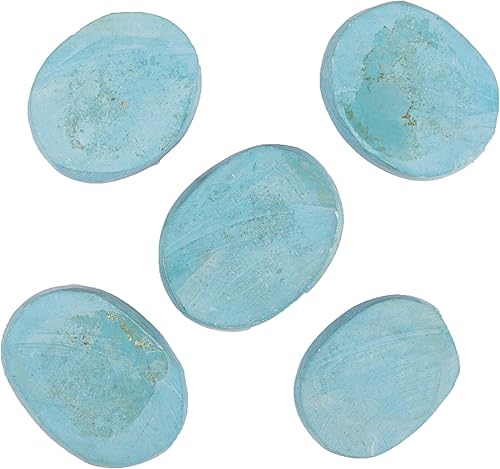 Miniatura 2 de GEMHUB Turquesa azul Arizona natural, 300 quilates, lote de 5 piezas, cabujón ovalado, turquesa, piedras preciosas sueltas para hacer joyas, Gema