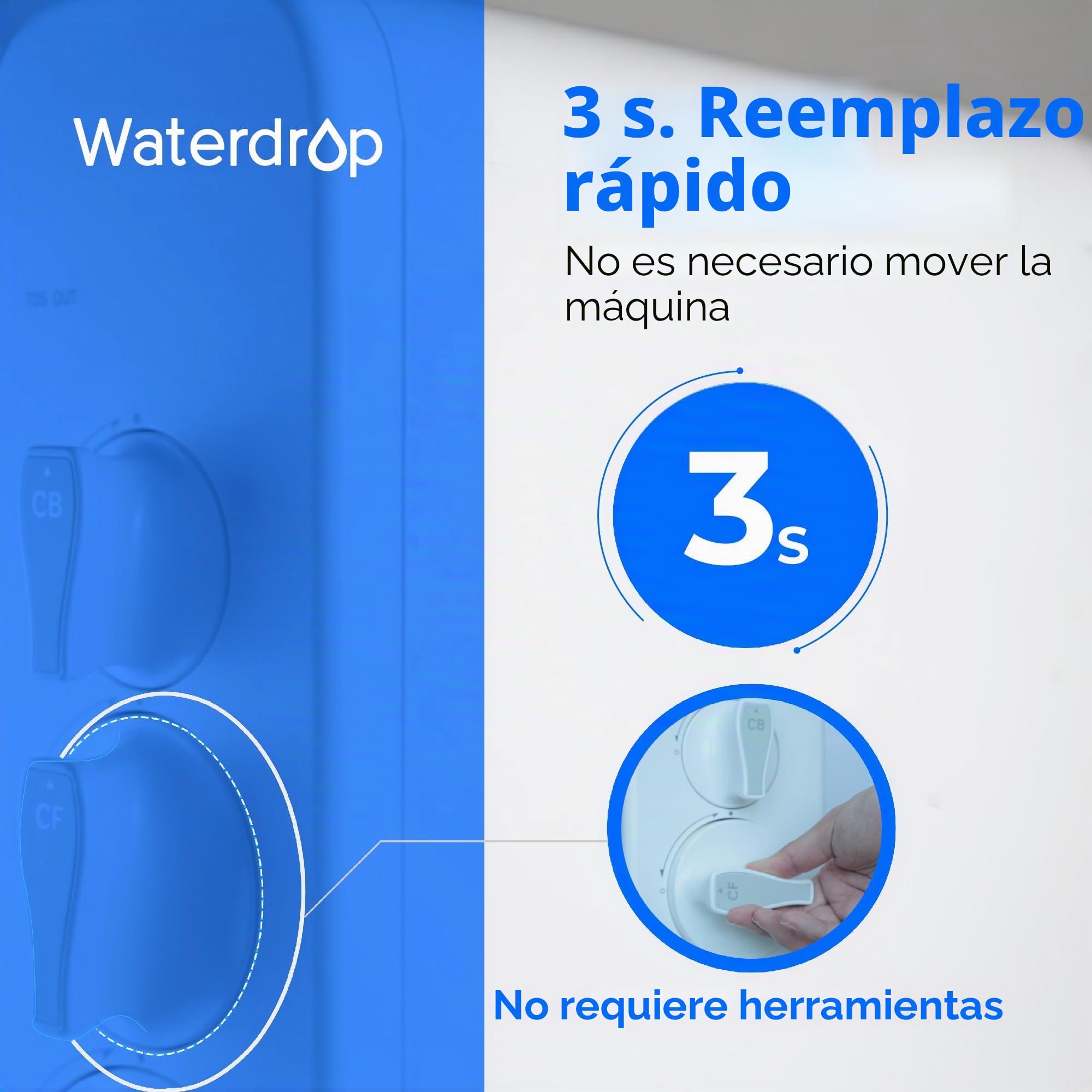 Waterdrop WD-G3-N2RO Filtro, Certificado NSF, Recambio para el Sistema de Osmosis Inversa WD-G3-W, 2 Años Lifetim