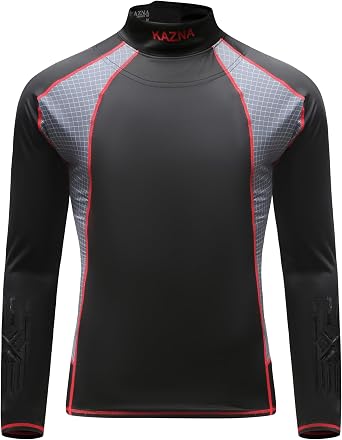 Hockey Shirt with Neck Guard for Adult and Kids,Long Sleeves Compression Shirt with Integrated Neck Guard