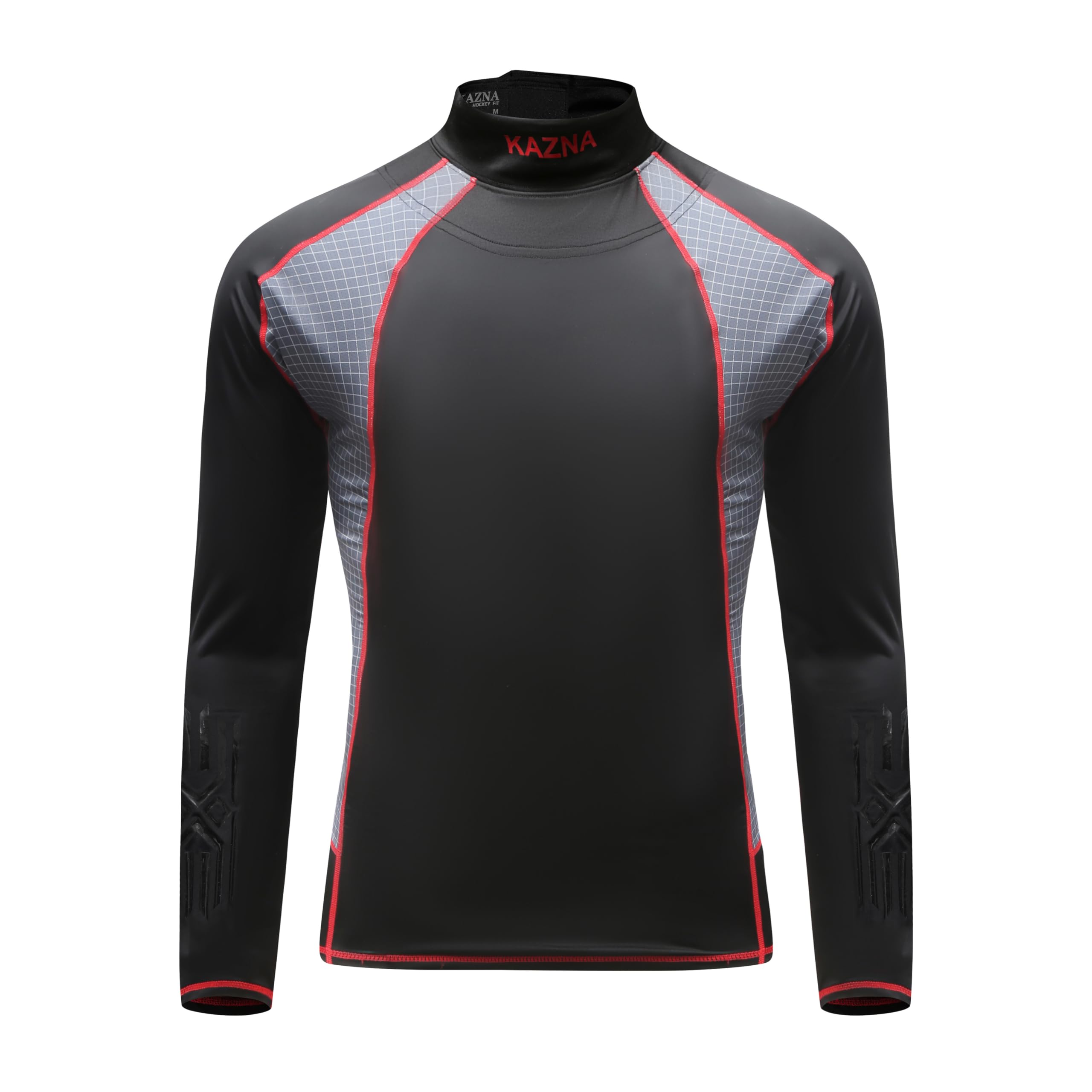 UNGOCAX Hockey Shirt with Neck Guard for Adult and Kids,Long Sleeves Compression Shirt with Integrated Neck Guard