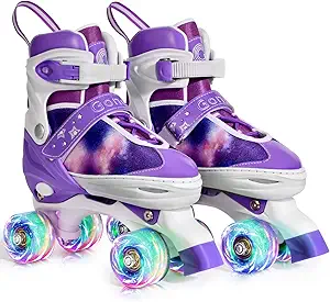 Gonex Roller Skates for Girls Kids Boys Women with All Light Up Wheels，Adjustable Rollerskates for Beginners Toddler Youth, Gift for Indoor Outdoor