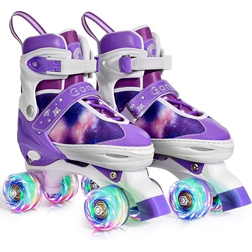 Gonex Roller Skates for Girls Kids Boys Women with All Light Up Wheels，Adjustable Rollerskates for Beginners Toddler Youth, Gift for Indoor Outdoor