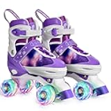 Gonex Roller Skates for Girls Kids Boys Women with All Light Up Wheels，Adjustable Rollerskates for Beginners Toddler Youth, Gift for Indoor Outdoor