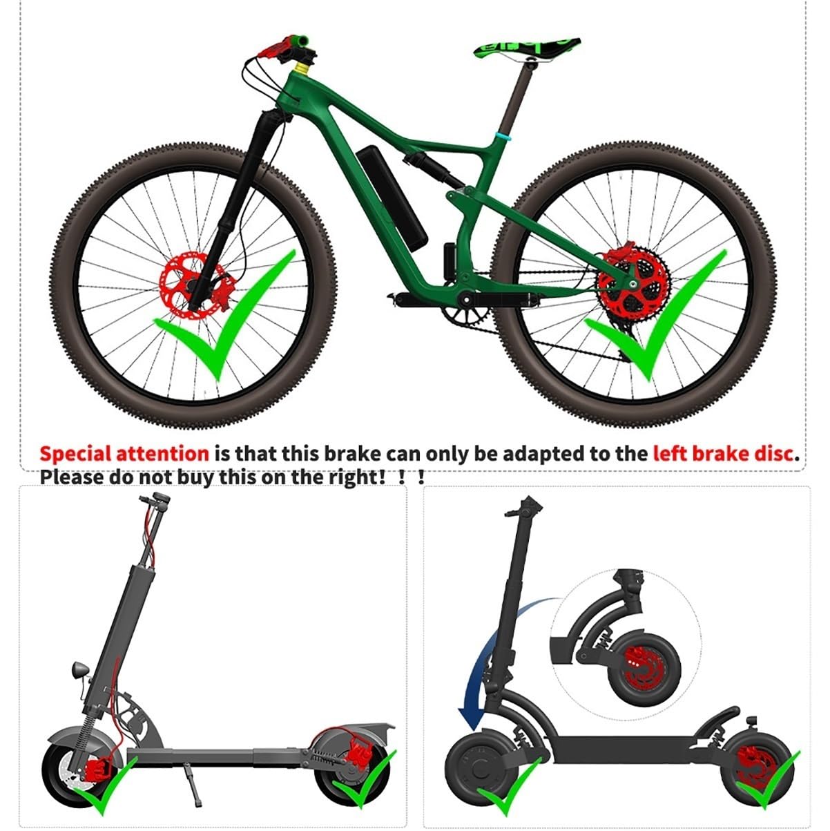 Set Freni A Disco Idraulici per E-Bike A 2 Pin E 4 Pistoncini con Rotori da 203mm Kit Freni per Mountain Bike Include Pastiglie Freno E Adattatore Anteriore/Posteriore 2300mm(Red-203mm)