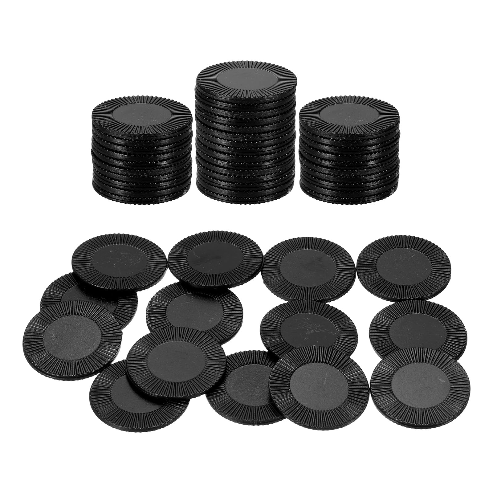 sourcing map 50Pcs Plastic Poker Chips, 25mm Mini Bingo Chips Learning Counters Counting Counters Disks Markers Opaque Game Tokens for Game Play Math Counting, Black, Pattern