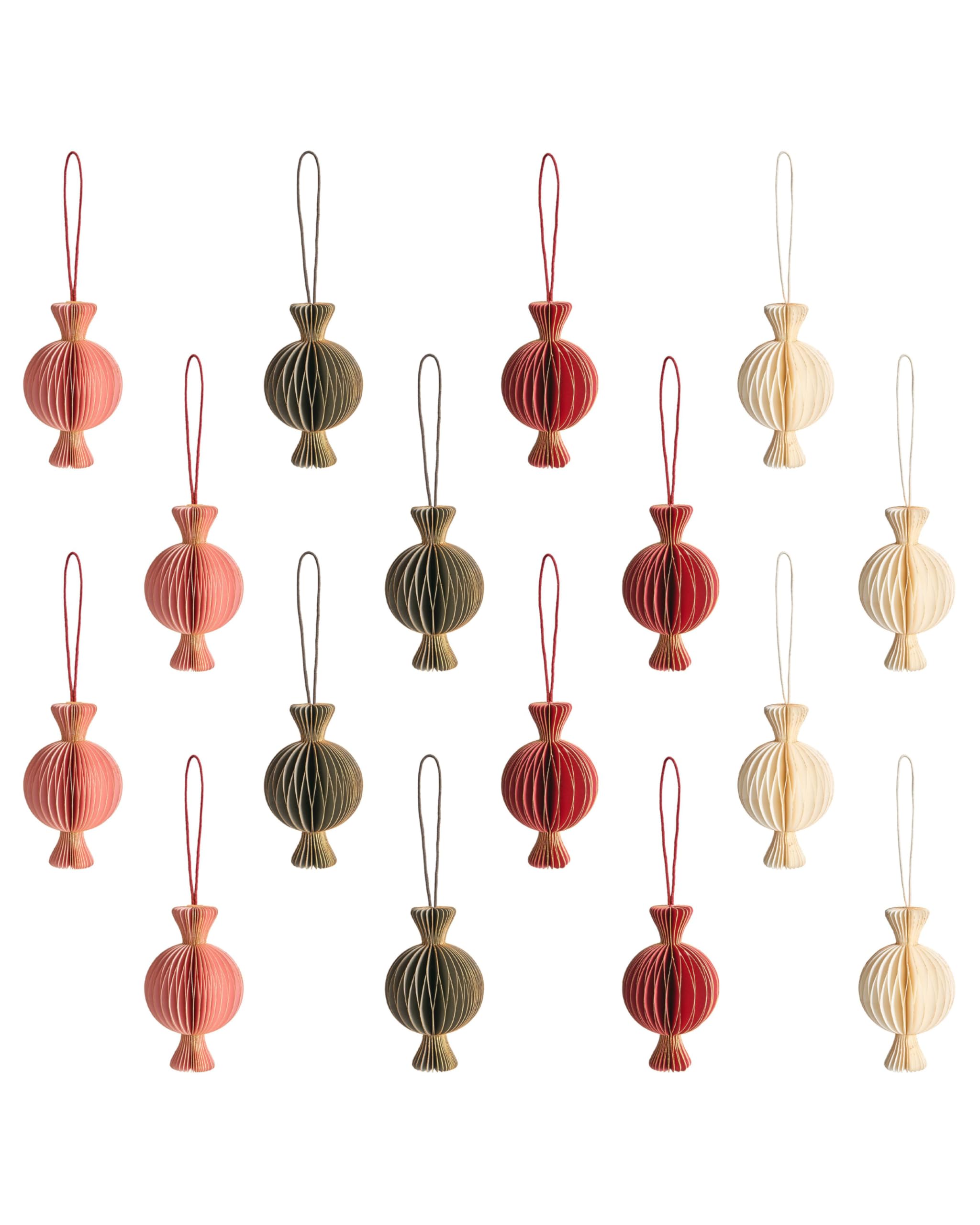 Décorations de Noël en papier alvéolé 3D : kit de suspension multicolore Rauma