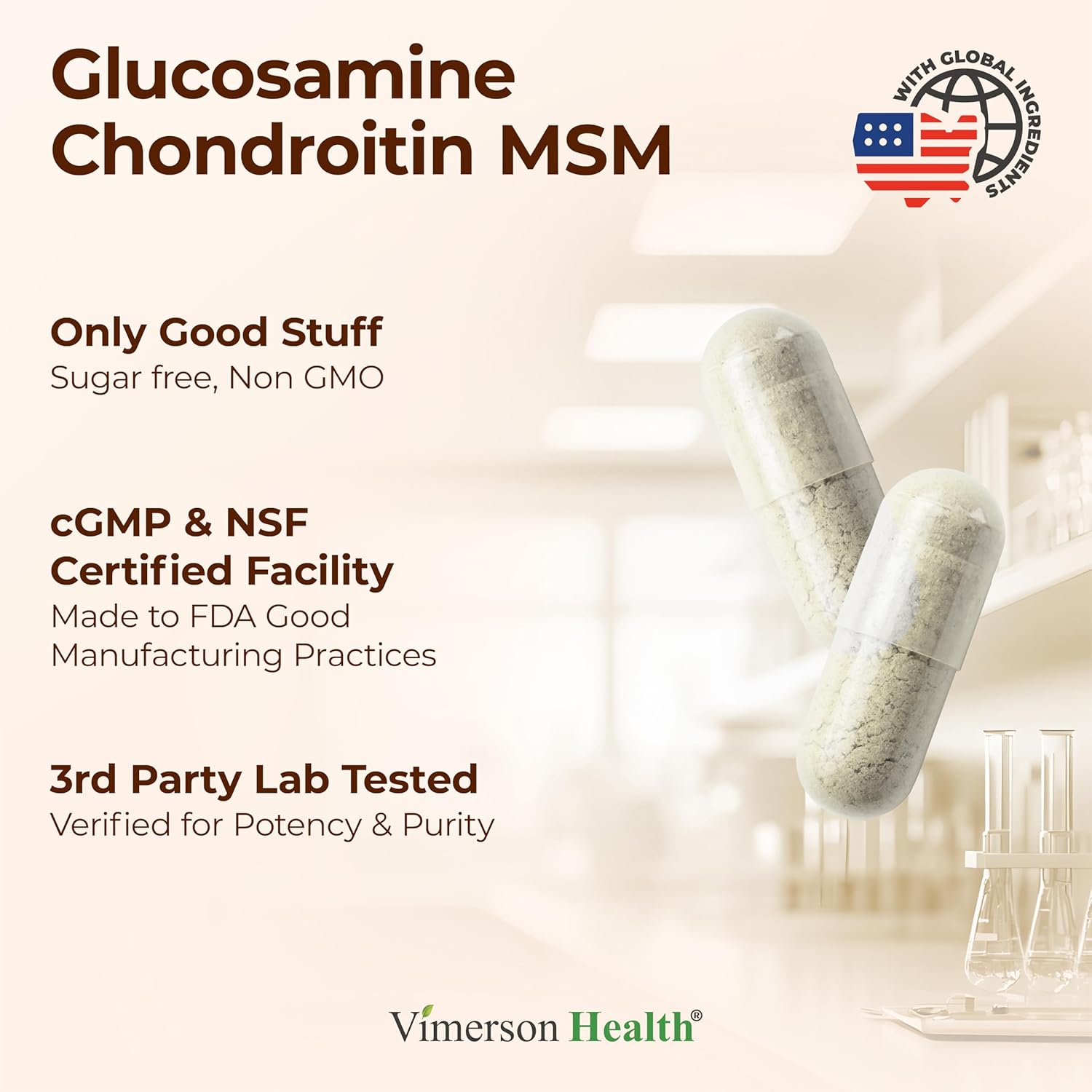 Glucosamine Chondroitin MSM Supplement – 3-in-1 Joint Supplements for Men and Women w/Glucosamine Sulfate 1500mg, Chondroitin Sulfate 1200mg & MSM 2000mg for Joint Health – FSA Eligible 150 Caps - Image 4