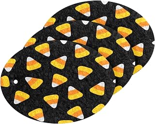 Halloween Candy Corn Kitchen Sponges Cleaning Dish Sponges Non-Scratch Scrubber Sponge for Kitchen Bathroom Cars, pack of 3