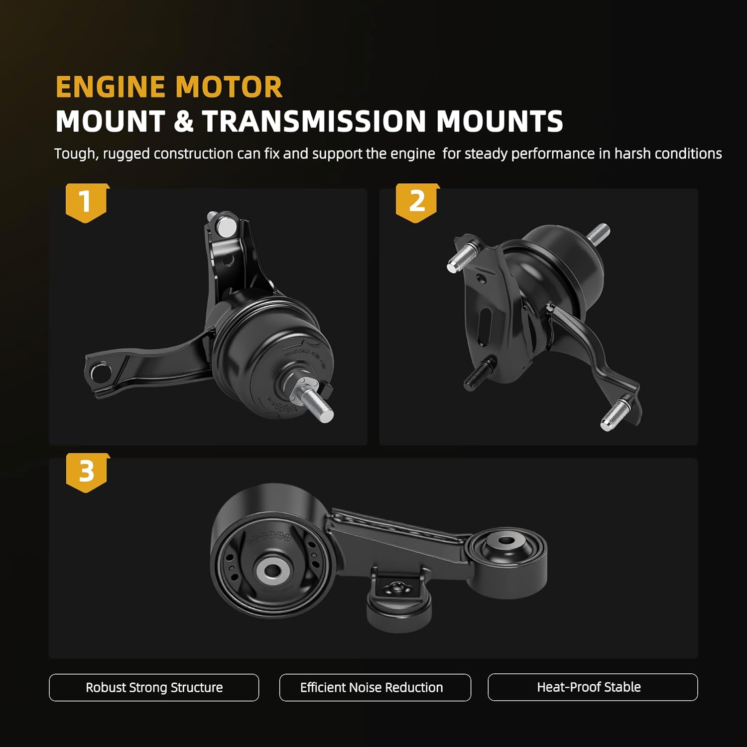 3pcs Engine Motor Mount and Transmission Mount Compatible with Lexus ES350 2007-2012 V6 3.5L OE A4288,A62060 Front Right Motor Mount Transmission Mount Rear Torque Strut Mount