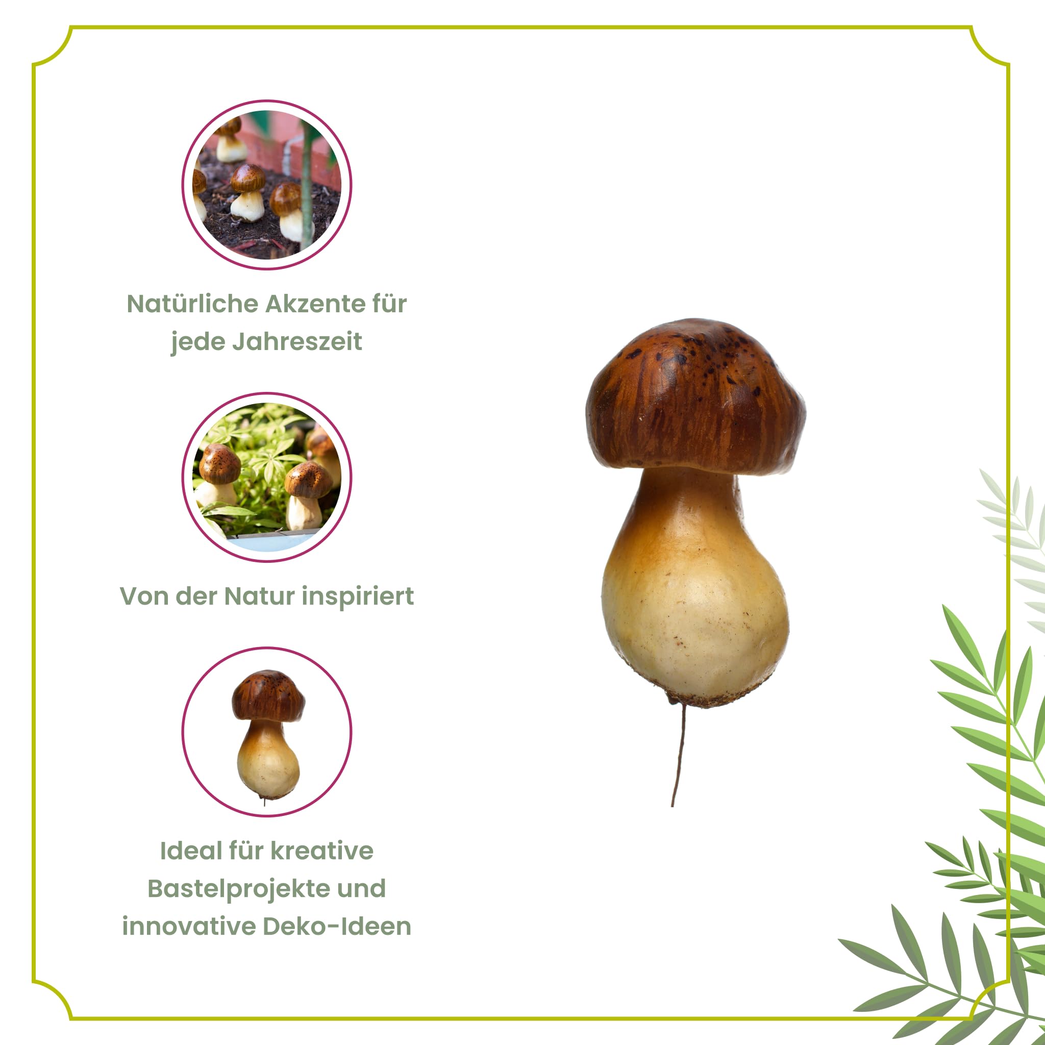 HEITMANN DECO Decorative Mushrooms 17 x 11 x 4.5 cm, 17 x 11 x 4,5 cm - Image 4
