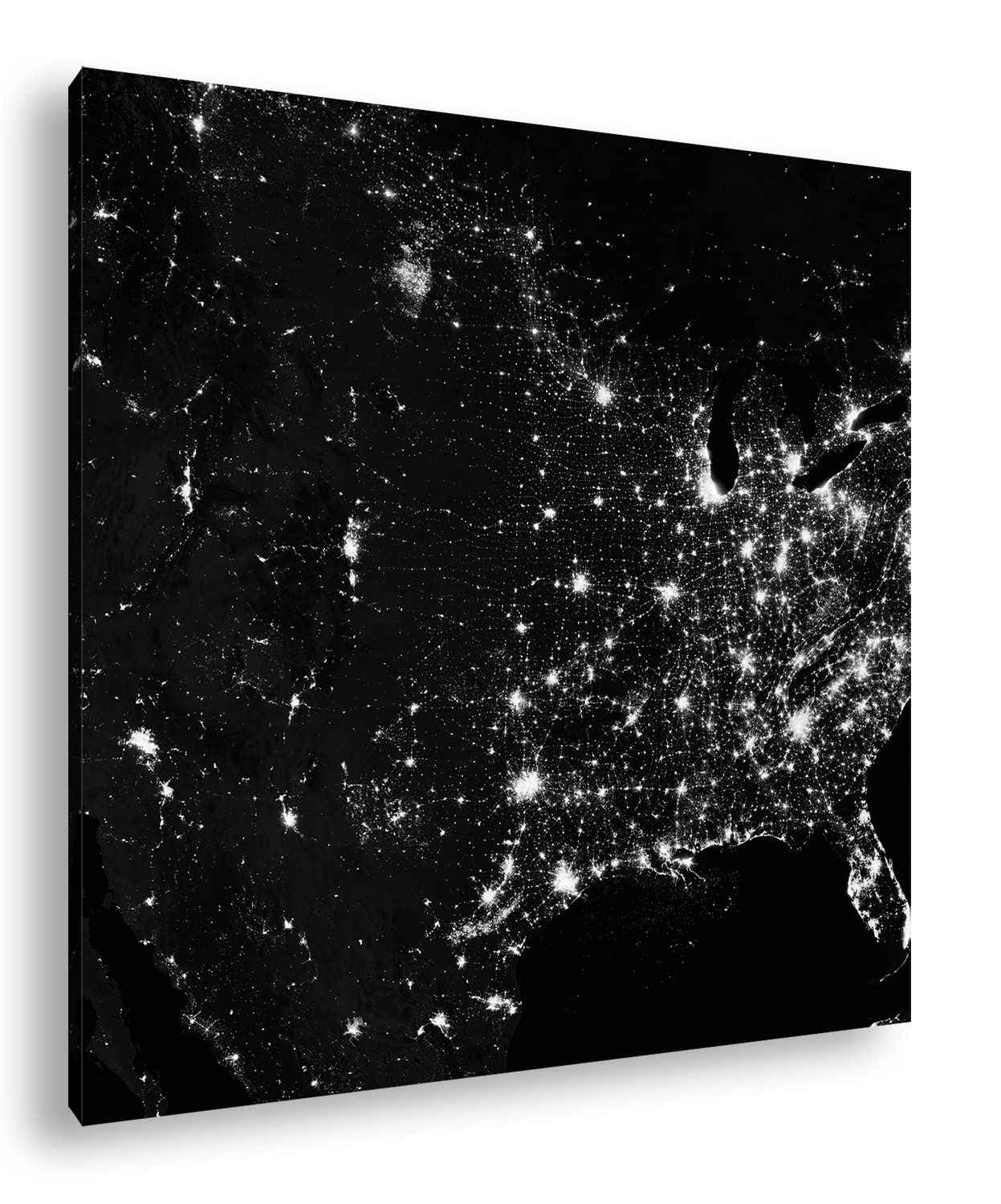 Kamaca - Lienzo decorativo (60 x 60 cm, marco de madera), color blanco y negro