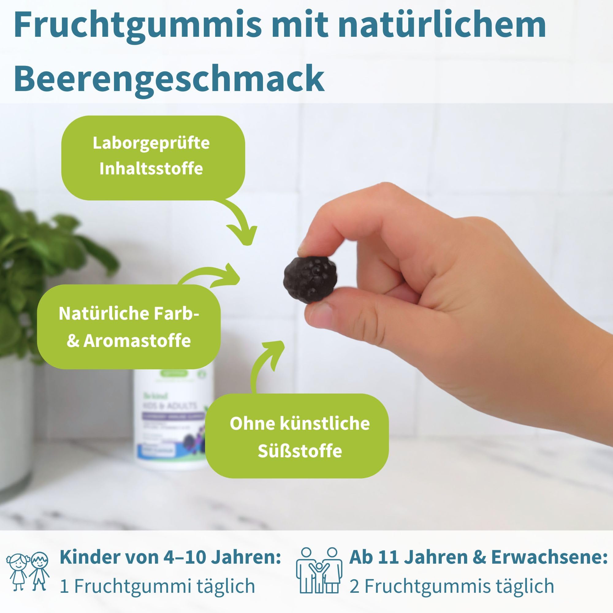 Igennus Holunderbeeren Gummies für das Immunsystem, 4-in-1 Komplex mit Vitamin C, D3 & Zink, 75:1 Extrakt, Vegane Nahrungsergänzung für Kinder ab 4 Jahren & Erwachsene, Beerengeschmack, 90 Gummis