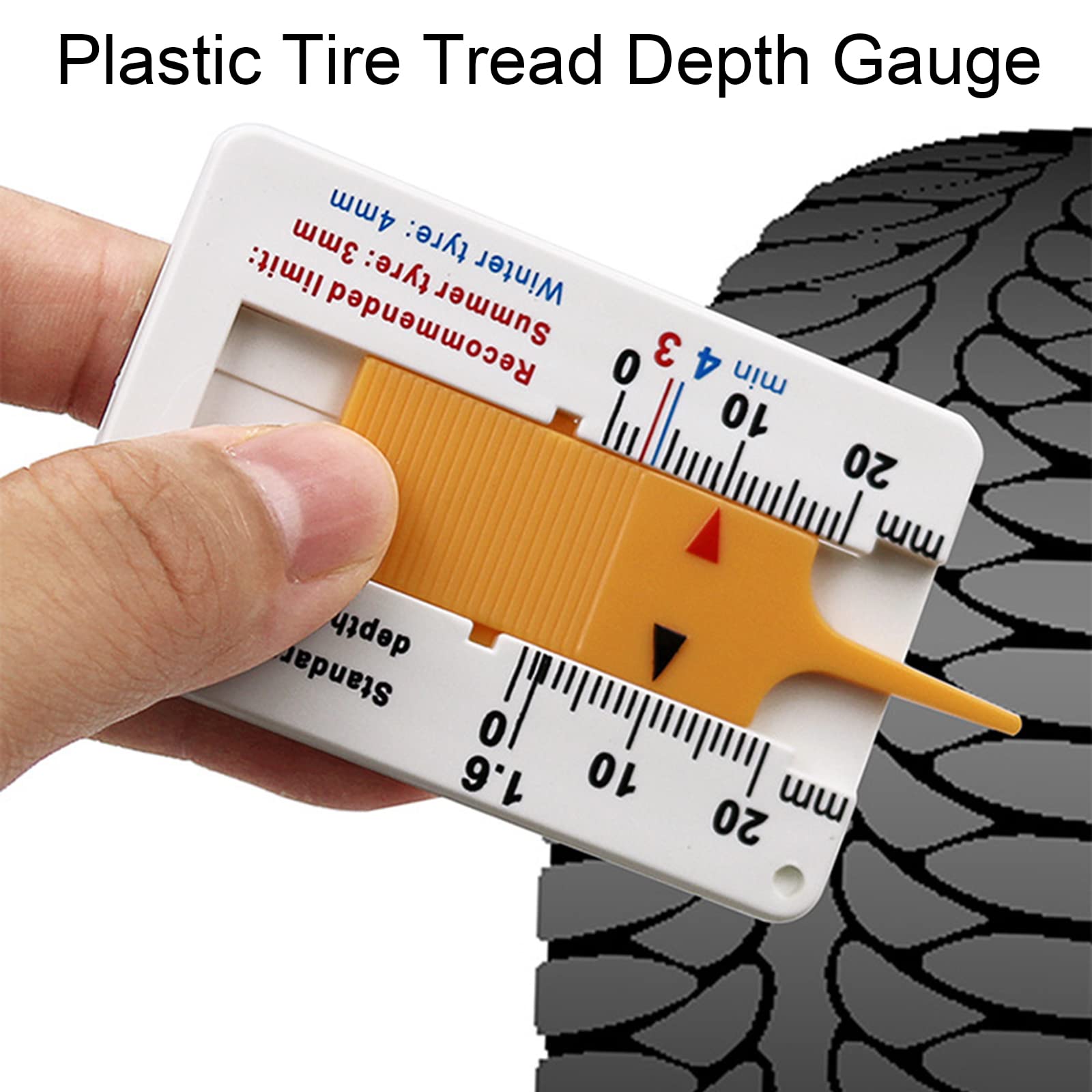 DDKY Jauge De Profondeur Pneu - 8 Pièces Jauge Bande De Roulement Bleue Pour Voiture Moto Camion