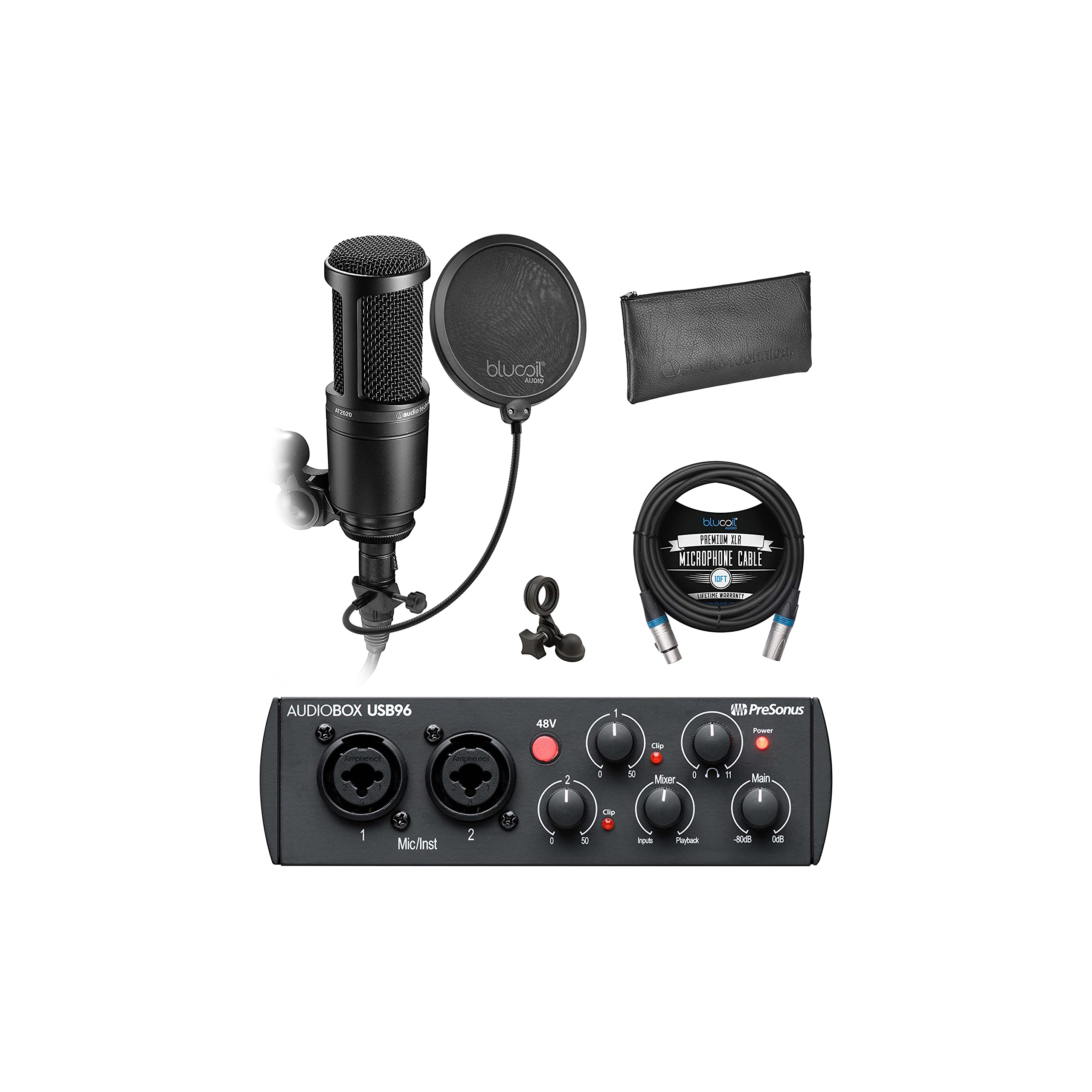PreSonus AudioBox USB 96 Audio Interface 25th Anniversary Edition for Mac and Windows Bundle with Au