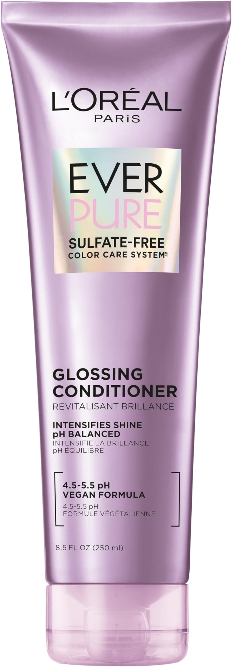 Sulfate Free Glossing Conditioner, Intensifies Hair Shine & Smoothness, pH Balanced & Argan Oil Infused Vegan Hair Care, EverPure, 8.5 Fl Oz