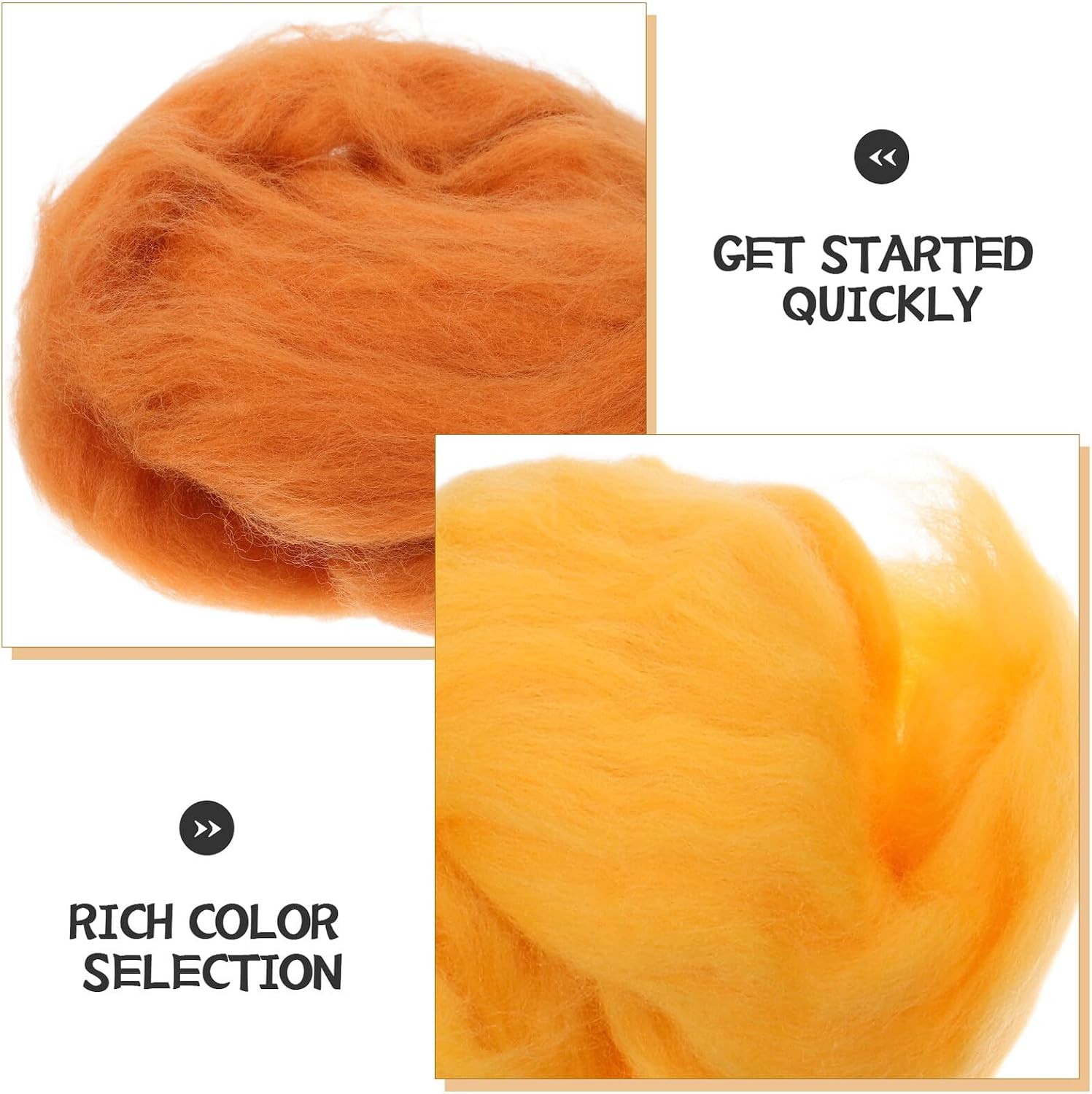 6 Bags Needle Felting Wool Roving for Beginners Crafting