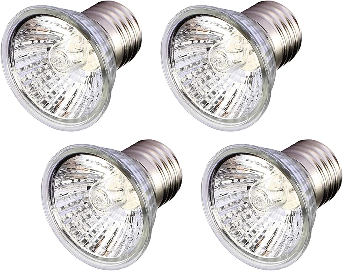 50W Reptile Heating Bulb - UVA UVB 3.0 Full Spectrum Sum Lamp Sunbathe Heat Light for Lizard Turtle Snakes Aquarium Aquatic Reptile and Amphibian (E27,4-Pack)
