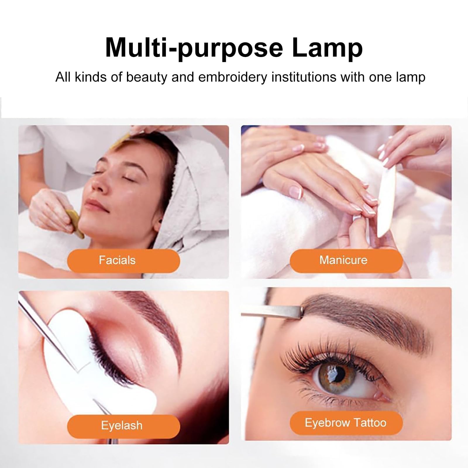 Lampa błyskowa LED, 3000-6000 K, stojąca lampa podłogowa z uchwytem na telefon, półksiężyc, do przedłużania rzęs, pielęgnacji skóry, brwi, piękna lampa stojąca (biała)