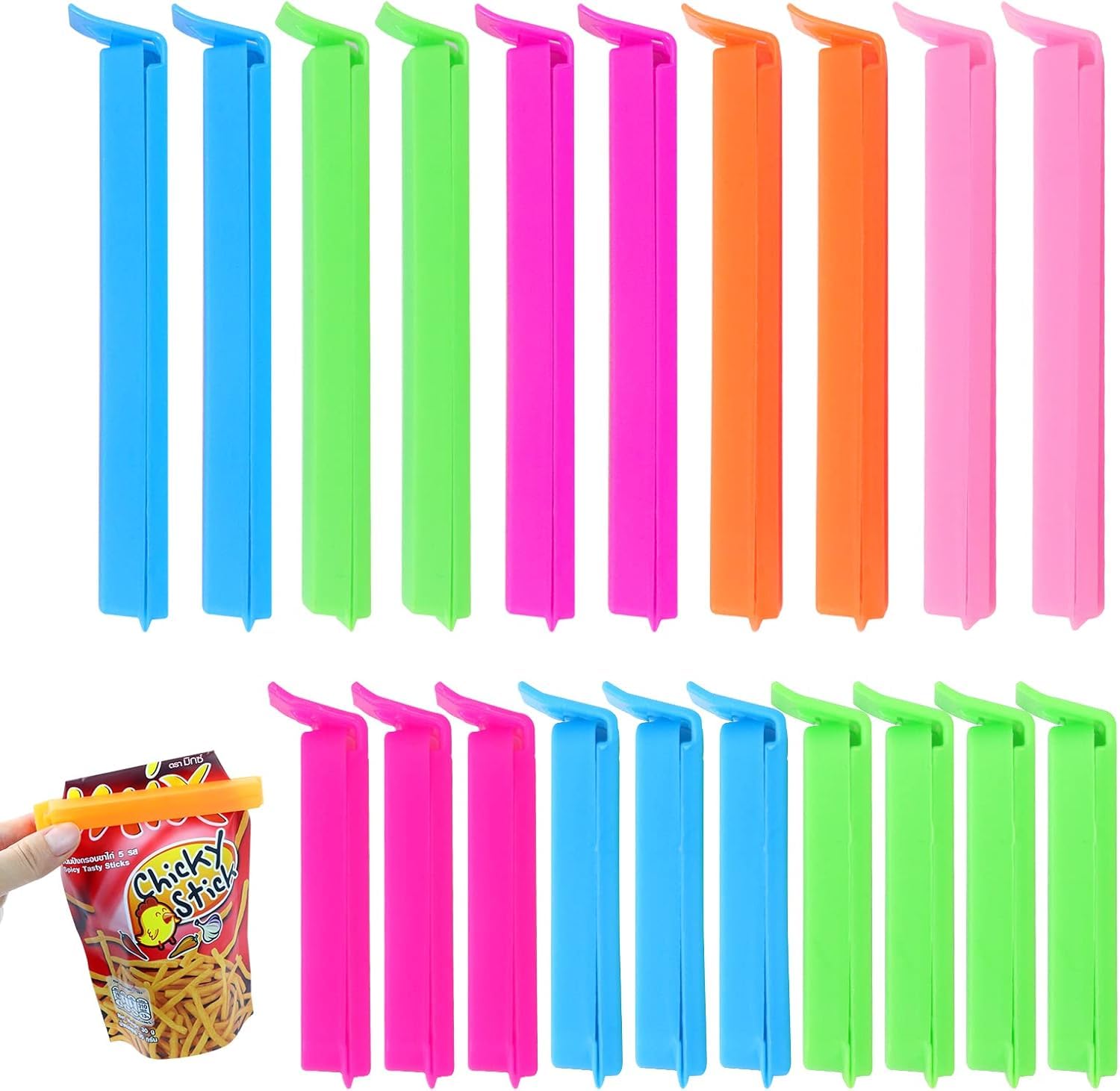 40 Clip Chiudi Sacchetti Riutilizzabili - 7 E 11 Cm Per Alimenti, Snack, Caramelle E Noci - Foto 6
