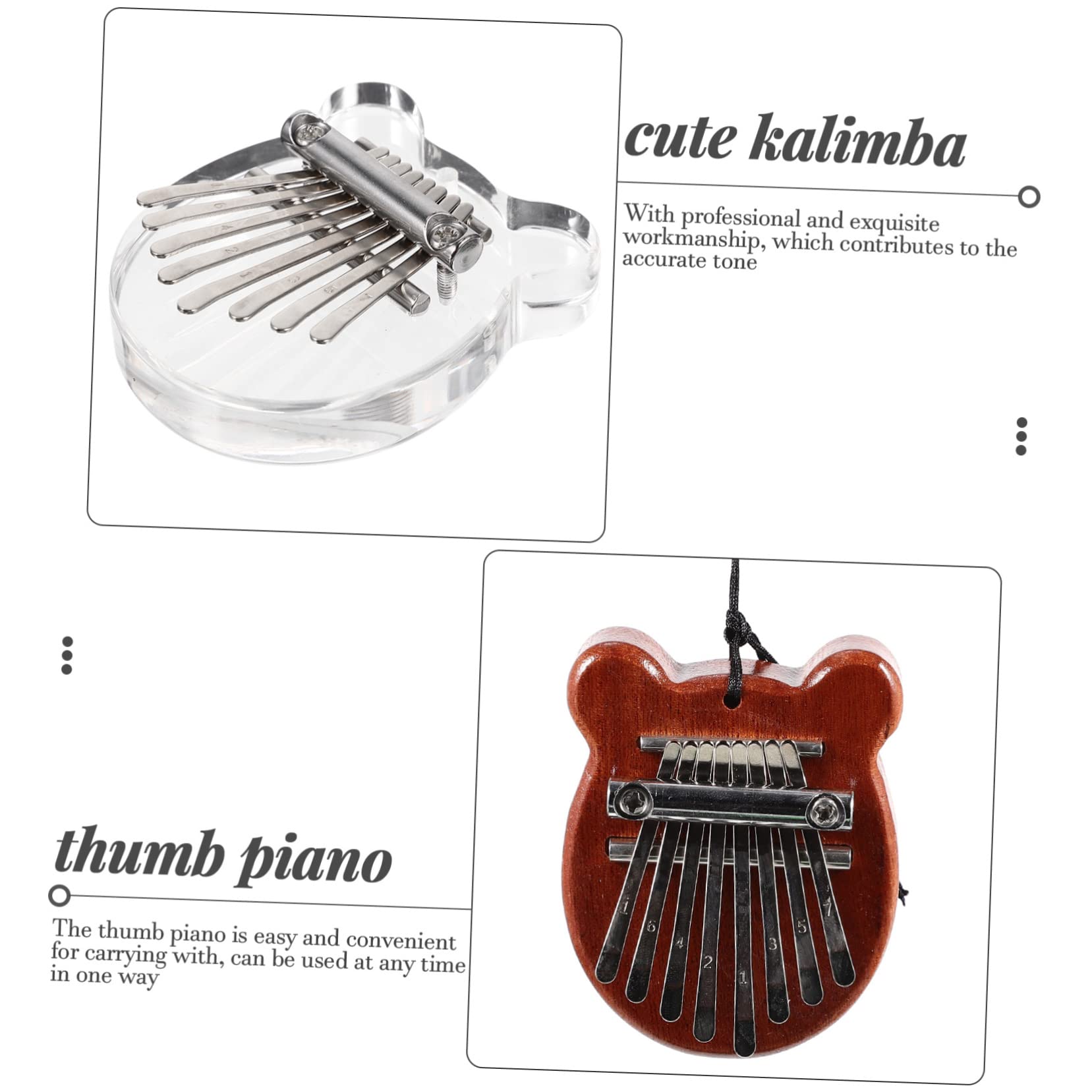 Alasum 8kawałki Mini Kalimba Nutów Dla Instrument Muzyczny z Kartonowym Motywem Idealny Dla Początkujących i Jako Dekoracja Do Domu