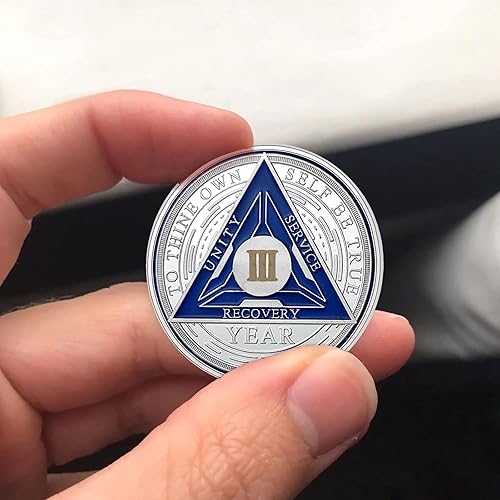 Miniatura 4 de Moneda de sobriedad de 3 años  Chip de sobriedad triplate  AA Chips regalos de sobriedad para hombres y mujeres, regalos de alcohólicos anónimos