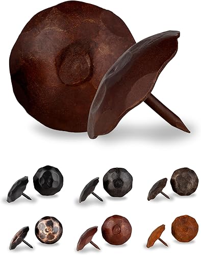 Miniatura 120 de 100 Pack 1" Small Round Head Iron Clavos Decorative Nails – Sealed Unfinished – Handmade Rustic Round Fasteners for Farmhouse Shutter, Faux Wood
