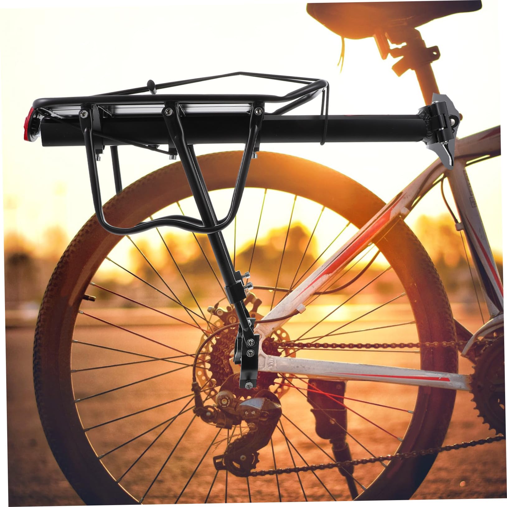 Portapacchi Bici Posteriore in Lega di Alluminio Nero | Smontabile e Compatto, per Bici e Pieghevoli, Trasporto Leggero per Oggetti e Uso in Ciclismo