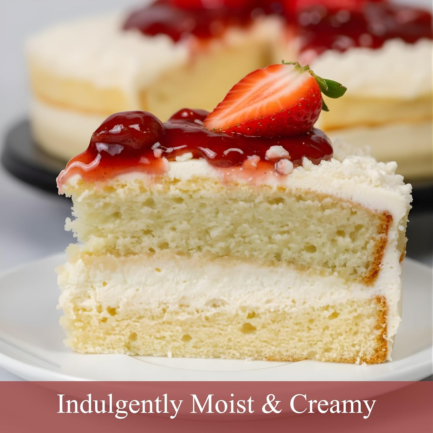 ANDY ANAND CHOCOLATIER Sugar Free White Chocolate Cake, Topped With Strawberry Enjoy The Amazing Taste of a Classic Cake, Diabetic Friendly, Amazingly Delicious, Guilt-Free Dessert For Celebrations (2.5 lbs)