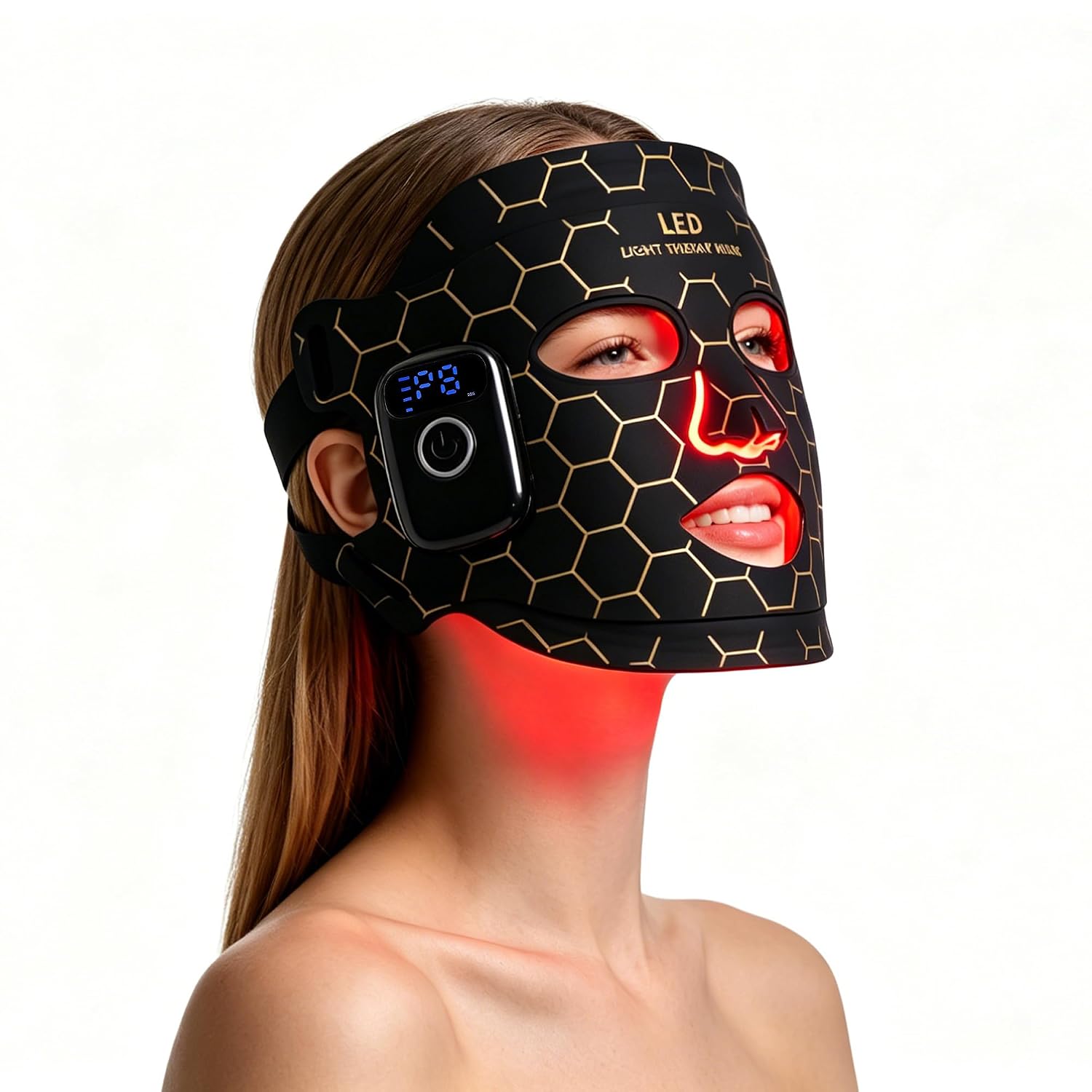 Wireless Charging Silicone Color LED Face Mask Light Therapy - 7 Color LED Skincare Mask Reusable Waterproof Anti-Aging Brightening Silicone Facial Mask for Home Spa Skin Care Small Gifts For Women