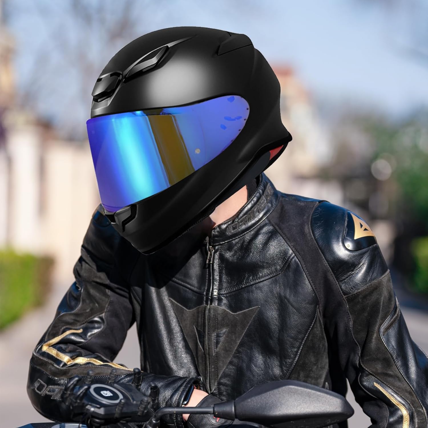 RF-1400 Helmet Visors Shield Replacement, CWR-F2 Visor Face Shield Compatible With Z8 NXR2 Motorcycle Helmet Visor (Chrome Blue)