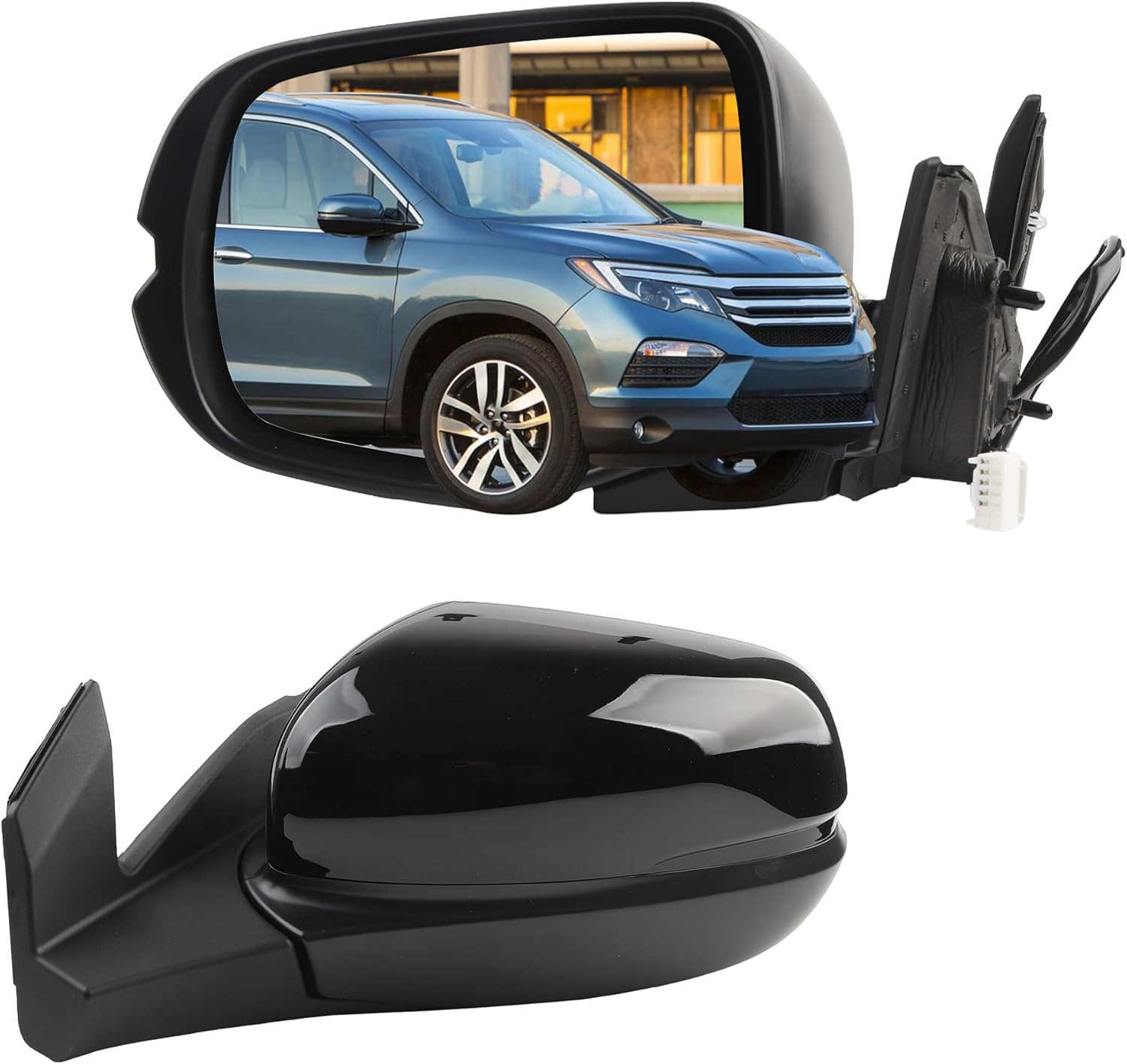 Dasbecan Side Rear View Mirror Compatible with 2016-2022 Honda Pilot Power Heated ABS Housing Door Rearview Mirror Passenger Right 76200TG7C01ZC 76200-TG7-C01ZC HO1321312(5pin)