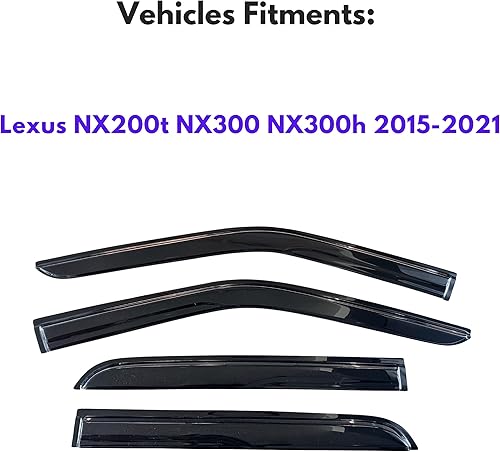 Miniatura 890 de KPY Moldura deflectora de viento con protección contra la lluvia compatible con Mazda CX-3 2016-2021 (CX3), 4 unidades, para ventana lateral