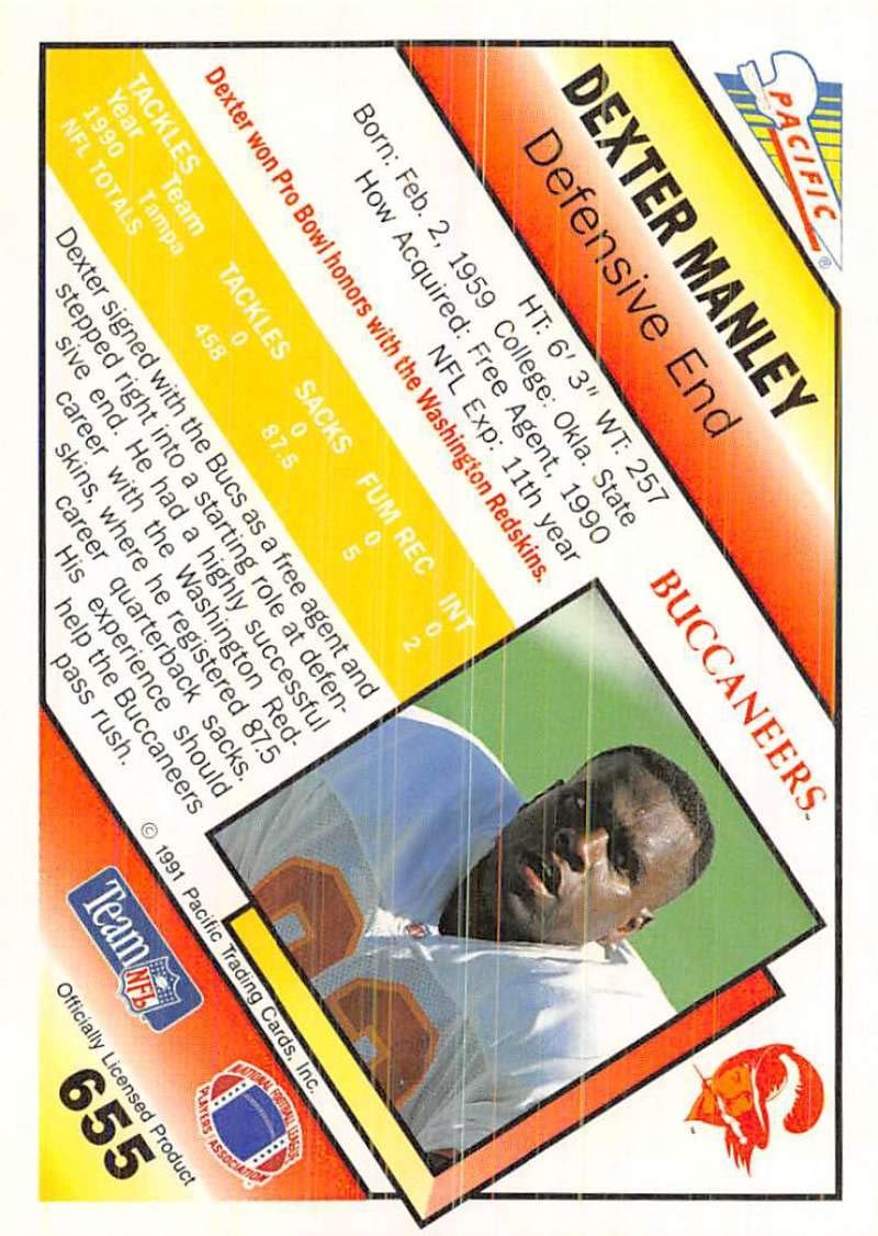 Amazon.com: 1991 Pacific Football #655 Dexter Manley Tampa Bay
