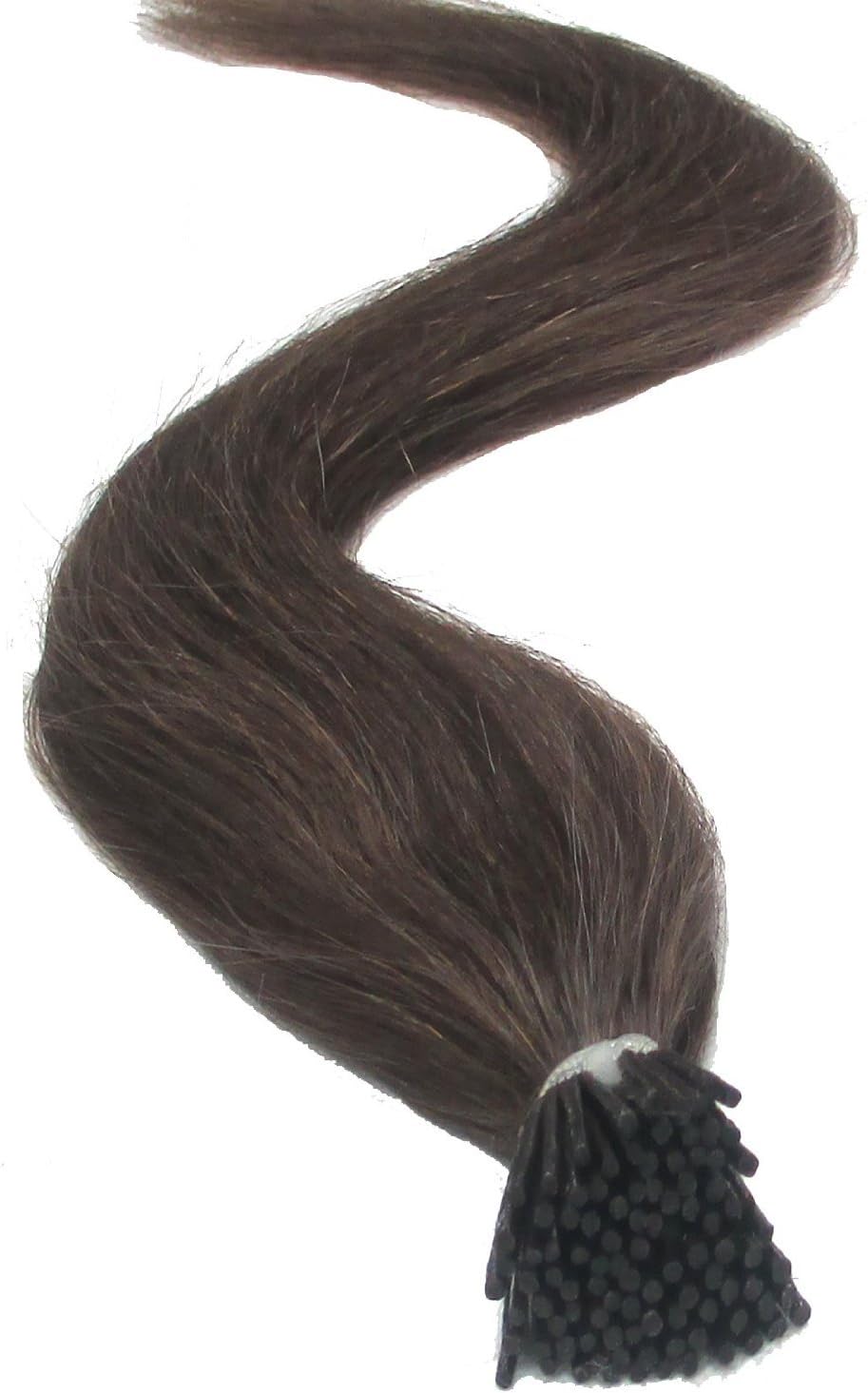 22" I Tip Remy Human Hair Extensions Medium Brown 100pcs 50g Straight