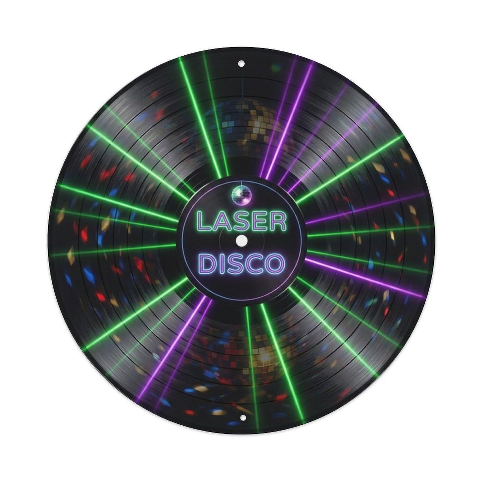 Synth Pop Laser Beams Record Cover Style Metal Tin Sign