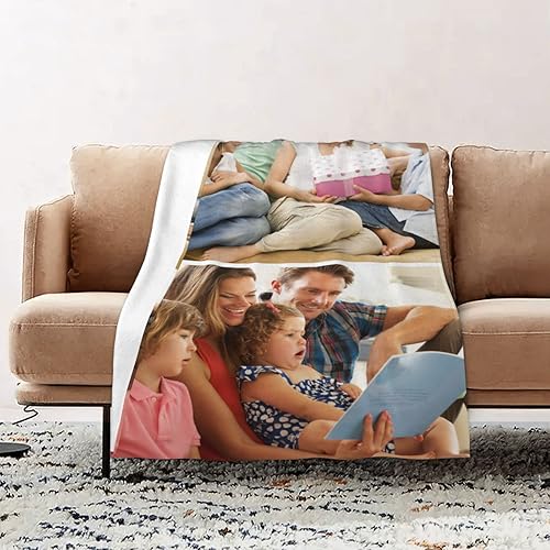 Manta personalizada con fotos, texto, Manta Personalizada de Franela para Adultos Niños Cumpleaños Boda, Navidad, Halloween, Día del Padre, Día de