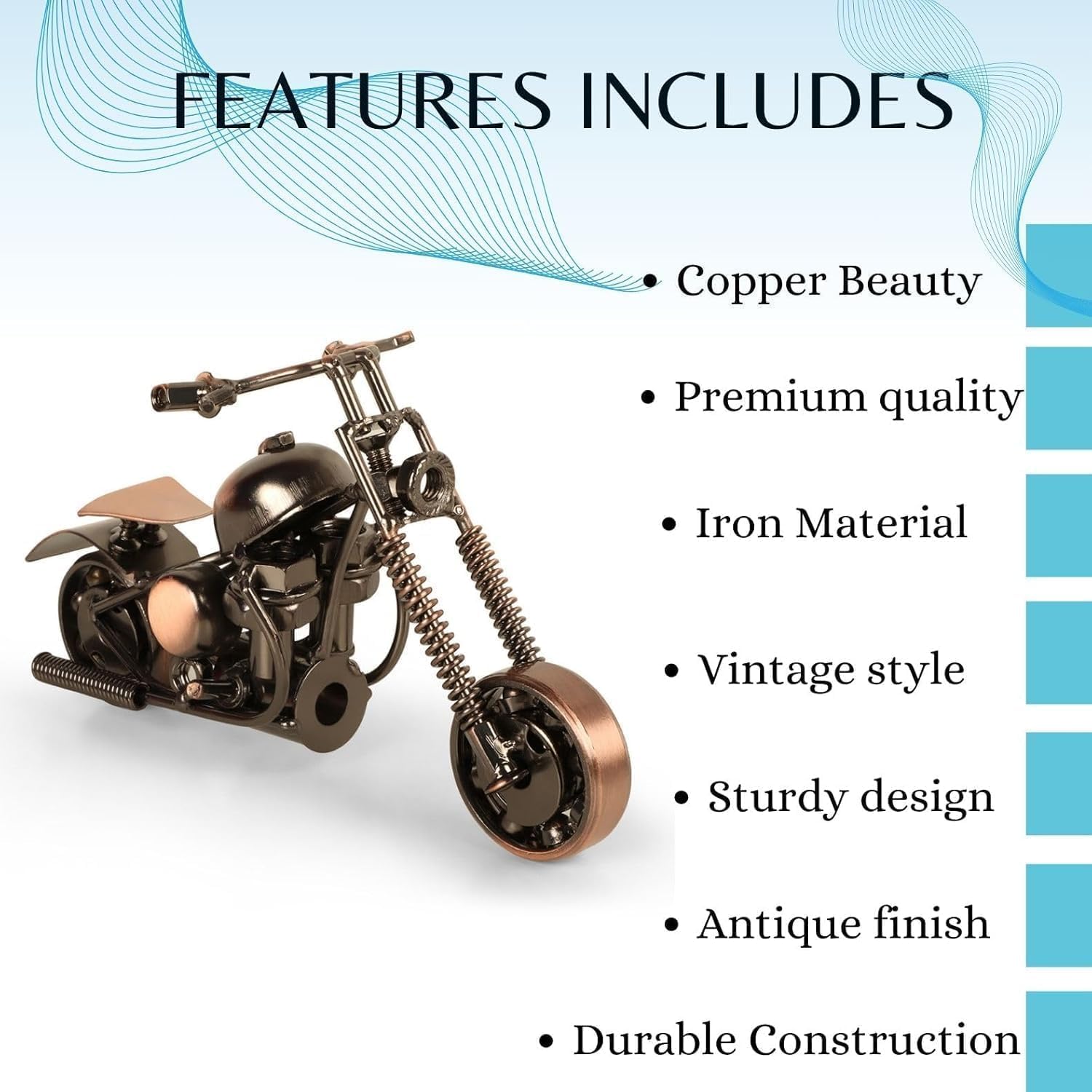 Iron Mini Bike for Home Decor Decorative Showpiece (Size - 5 x 3 inches, (Color - Silver)
