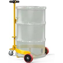 YINTATECH 55 Gallon Drum Dolly, 1200lbs Capacity Oil Barrel Drum Dollies with Swivel Wheel & Brake, Heavy Duty Steel Drum Cart with Removable Handle, Yellow