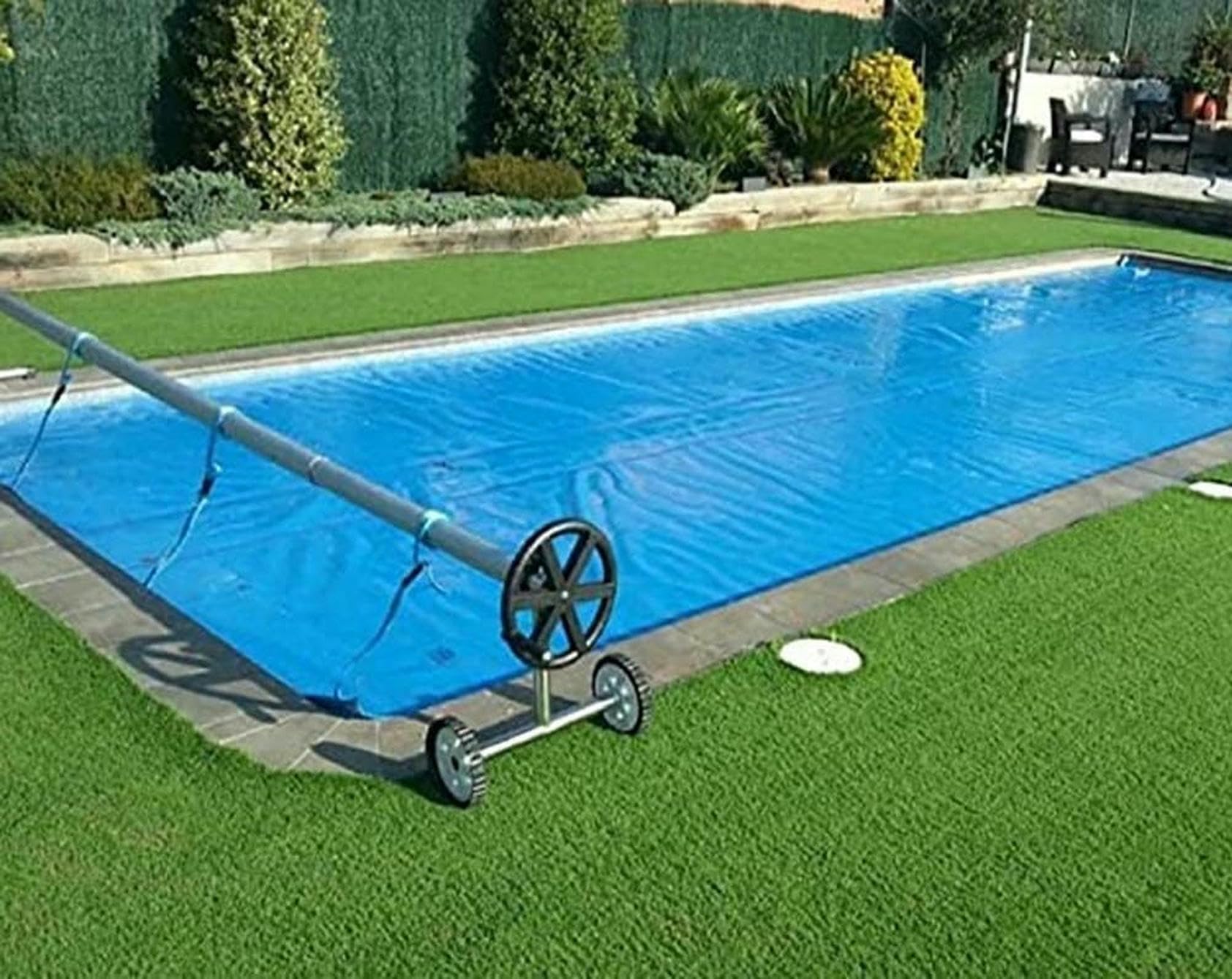 Plandeka solarna do basenu z bąbelkami, wysokowydajna osłona basenu, prostokątna folia termoizolacyjna 400 μm, pływająca plandeka grzewcza, do nadmuchiwanych basenów, basenów rozkładanych