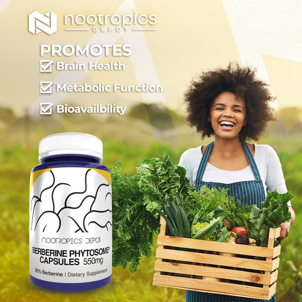 Berberine Phytosome Capsules | 550mg | High Bioavailability Berberine | Berbevis | Berberis aristata | Metabolic Health, Cognitive Function