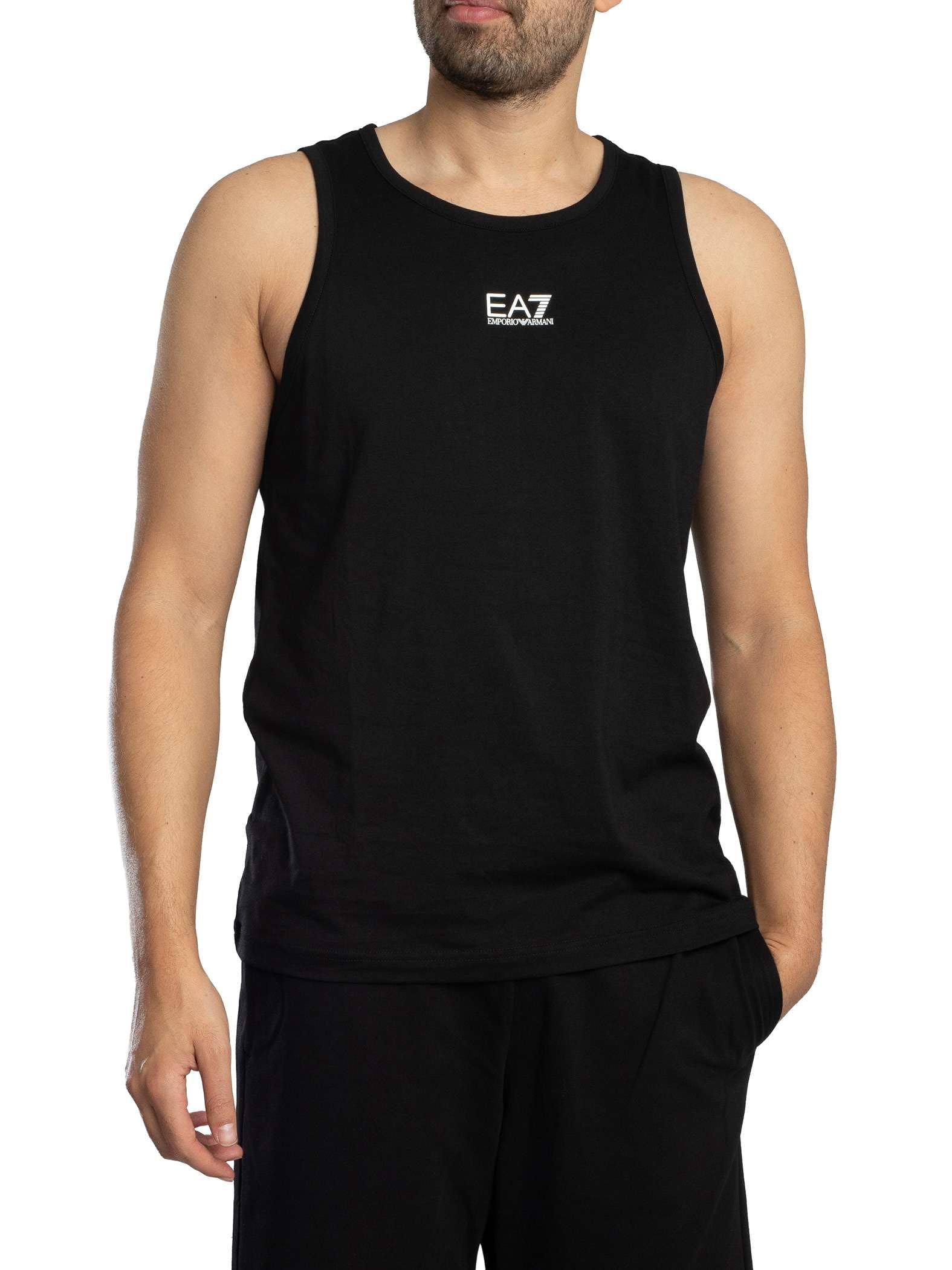 EA7 Emporio Armani Core Identity męska koszulka bez rękawów, sportowa kamizelka bez rękawów, czarna