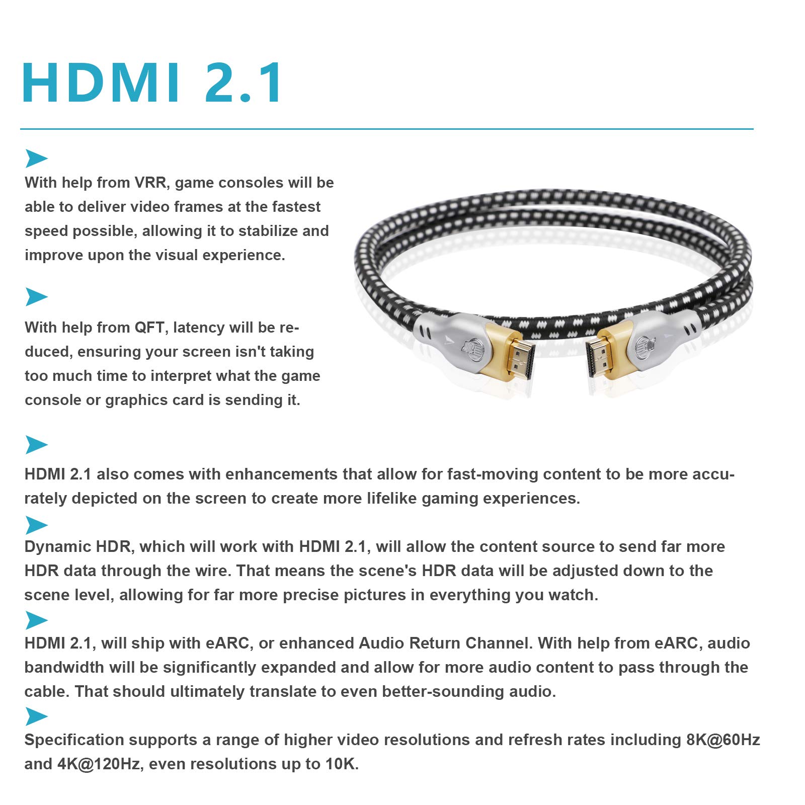 Amazon | JIB BoaacAcoustic HDMI 2.1ケーブル 織地 48Gbps 超高速HDMI 