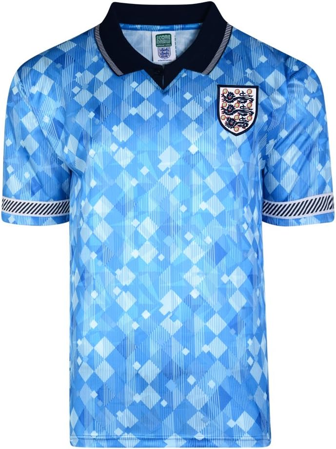 England 1990 World Cup Finals Retro Third Shirt Blue Medium Polyester